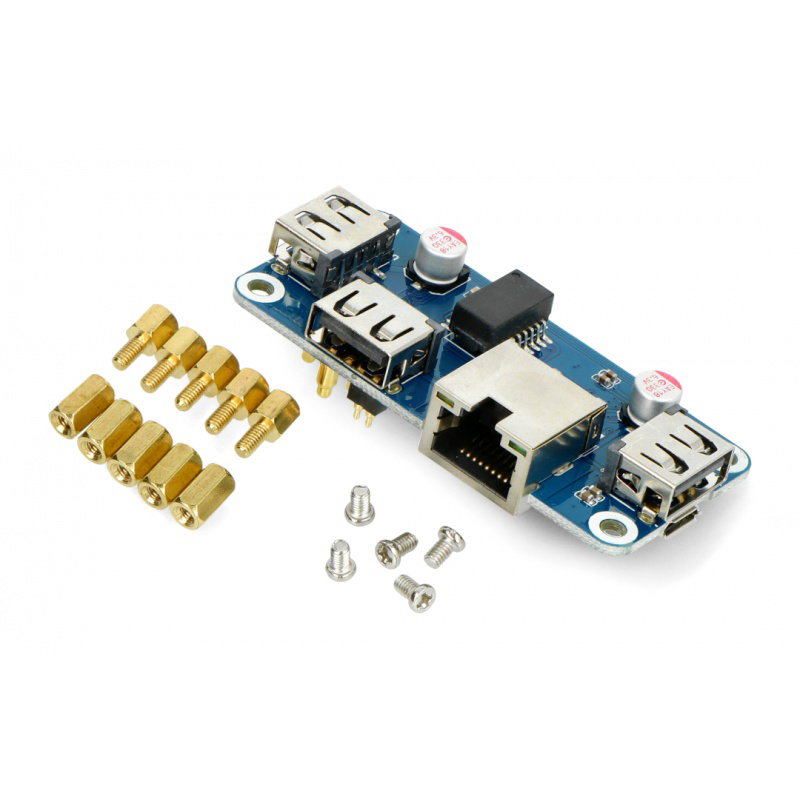 HUB Ethernet / USB (B) - 3xUSB 1xRJ45 Ethernet - Overlay für
