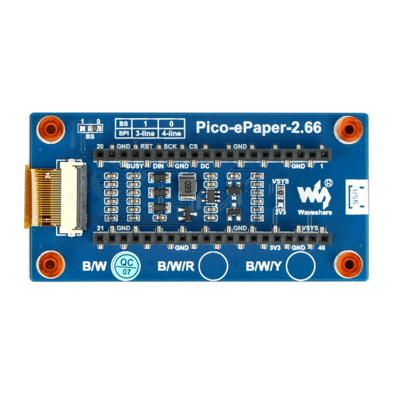Display E-Paper E-Ink 2,66 '' 296x152px - SPI - 2 Farben - für