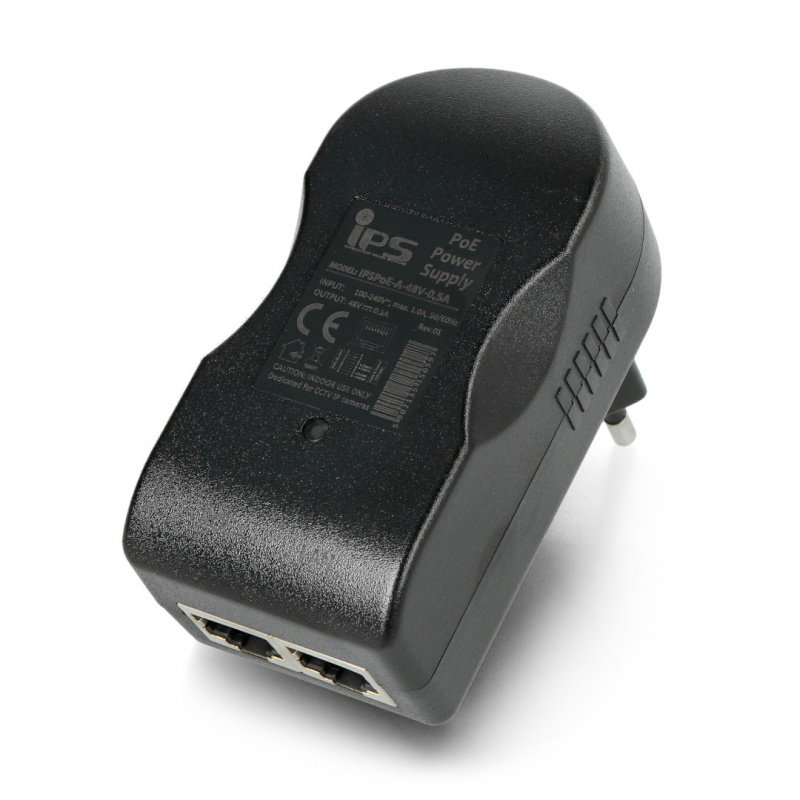 IPS PoE Steckeradapter - RJ45 - 48V / 0,5A / 24W - schwarz