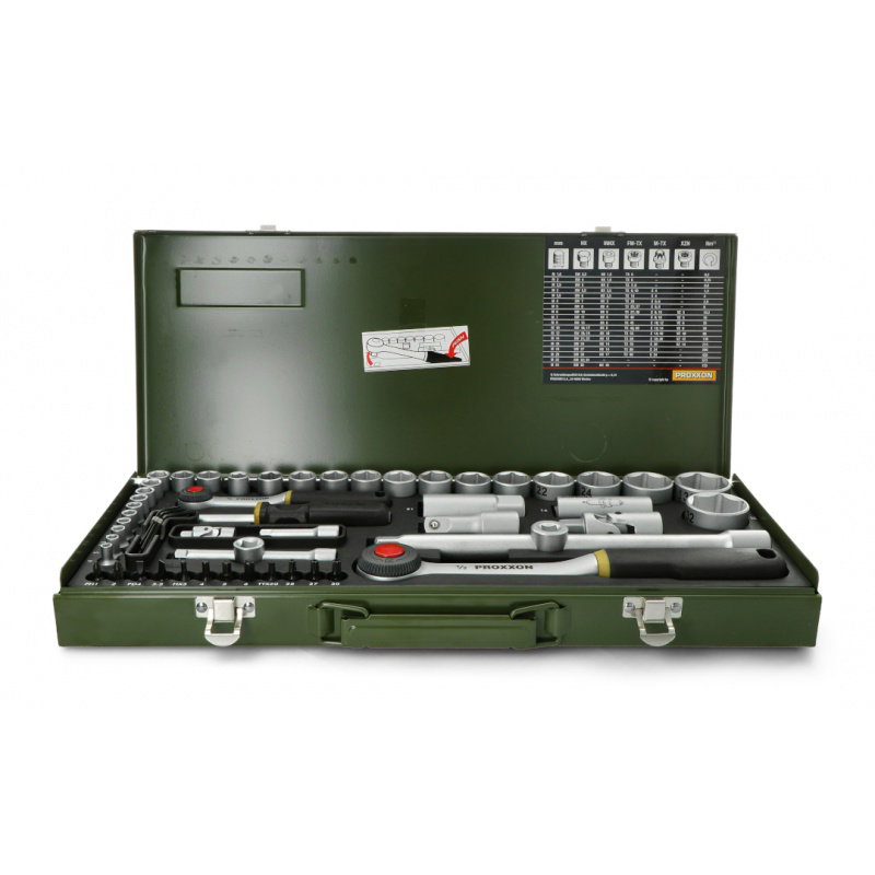 Proxxon PR23020 Steckschlüsselsatz - 1/2 '' und 1/4 '' - 56