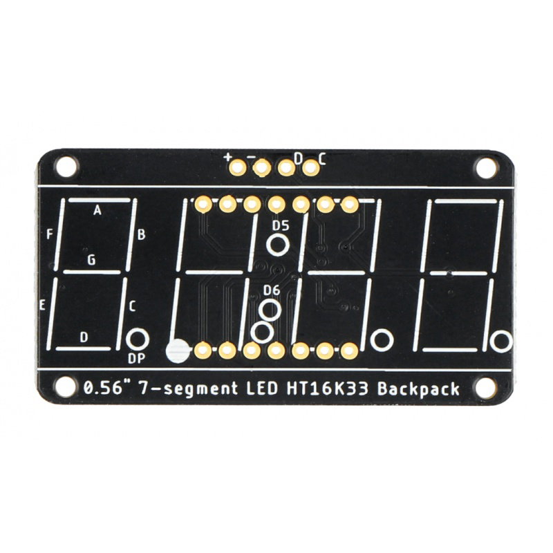 Adafruit 0,56 "4-stellige 7-Segment-Anzeige mit I2C-Rucksack -