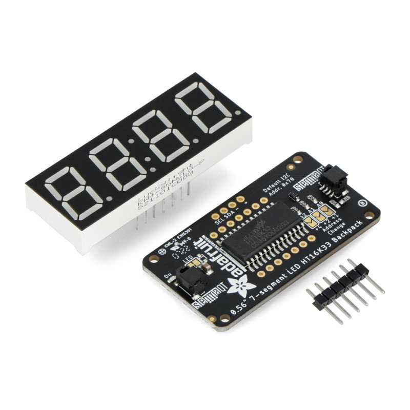 Adafruit 0,56 "4-stellige 7-Segment-Anzeige mit I2C-Rucksack -