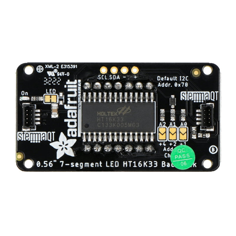 Assembled Adafruit 0.56" 4-Digit 7-Segment Display - w/ I2C