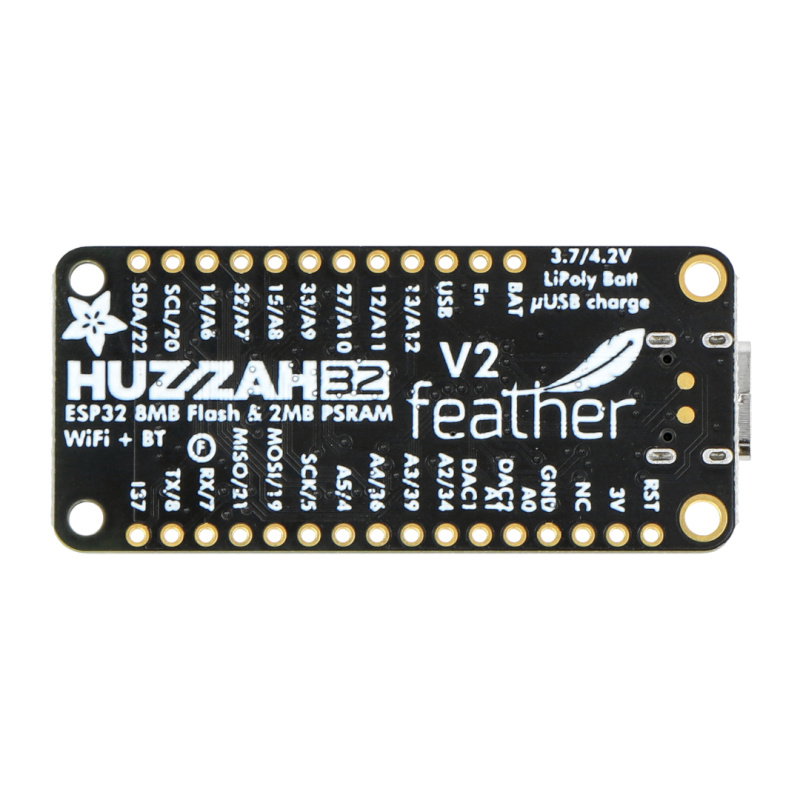 Feather ESP32 V2 w.FL Antenne - WiFi-Modul - kompatibel mit