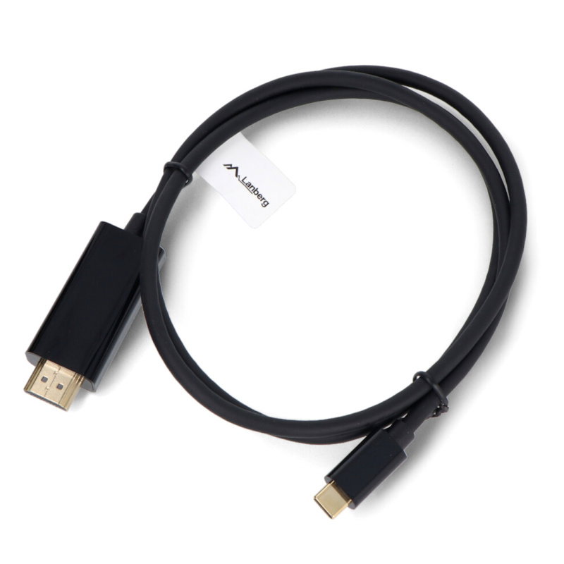 KABEL USB-C(M)-HDMI(M) 1M 4K 60HZ CZARNY LANBERG