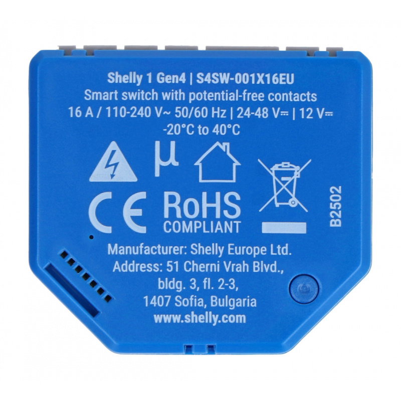Sterownik Shelly 1 Gen4 Zigbee/Matter
