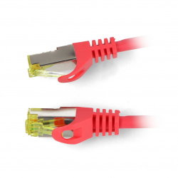 PATCHCORD KAT.6A S/FTP LSZH CU 0.25M CZERWONY FLUKE PASSED