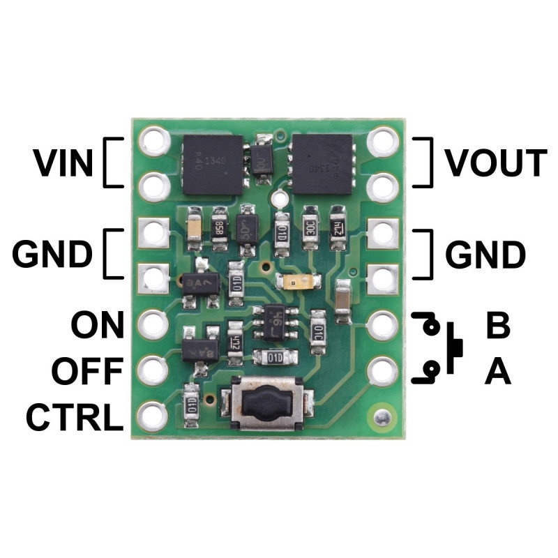 Mini Push-MOSFET-Schalter LV 2,2-20V/6A - mit Rückstromschutz - Pololu 2808