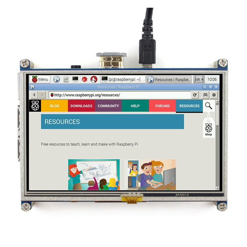 TFT 5 "800x480 Touchscreen für Raspberry Pi - GPIO