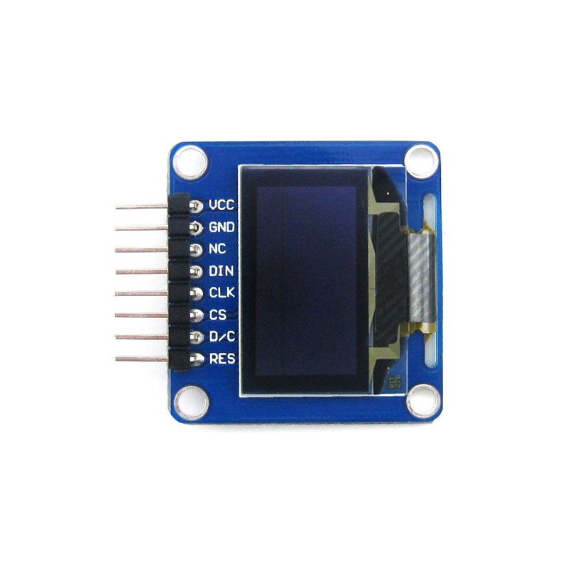 OLED-Display, monochrome Grafik 0,96 "128x64px SPI / I2C- gewinkelte Anschlüsse