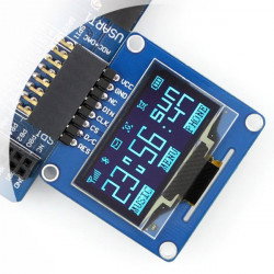 OLED-Display, zweifarbige Grafik 1,3 "128x64px SPI / I2C- gewinkelte Anschlüsse