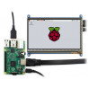 Kapazitiver 7-Zoll-TFT-LCD-Touchscreen, 1024 x 600 Pixel HDMI + USB für Raspberry Pi 2 / B + + Schwarz-Weiß-Gehäuse