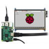 TFT LCD kapazitiver Touchscreen 7 '' 800x480px HDMI + USB für Raspberry Pi 2 / B + + Schwarz-Weiß-Gehäuse