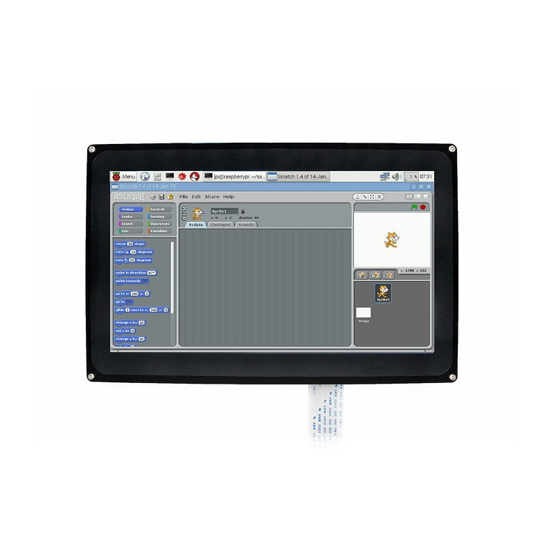 10,1'' 1024x600px TFT LCD kapazitiver Touchscreen für Raspberry Pi 3/2 / B++ Gehäuse