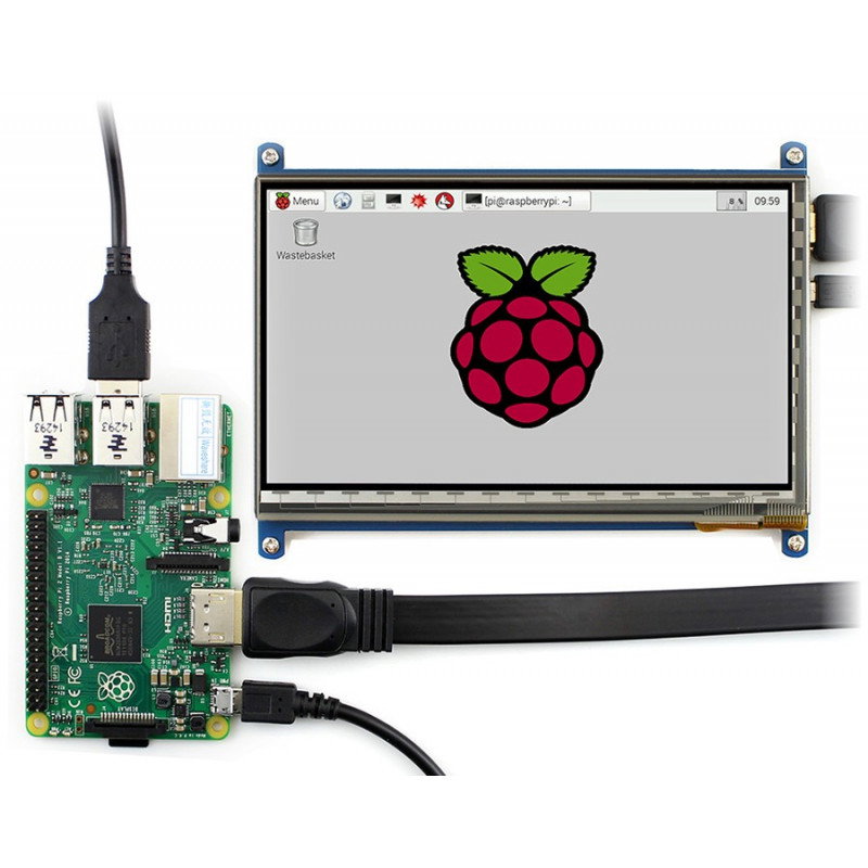TFT kapazitiver Touchscreen 7 "800x480px HDMI + USB für Raspberry Pi 2 / B +