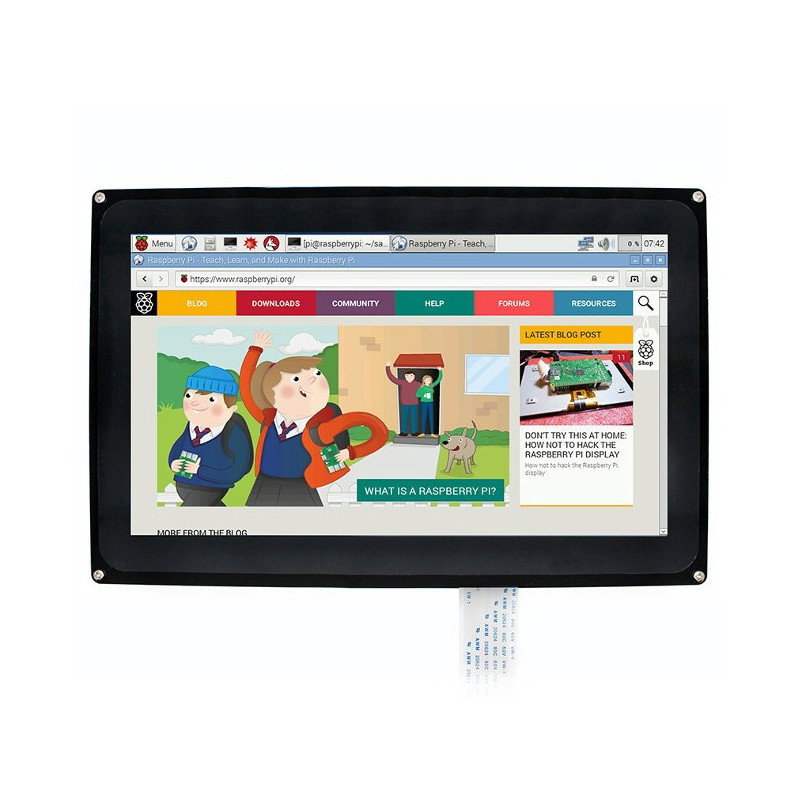 10,1'' 1024x600px TFT LCD kapazitiver Touchscreen für Raspberry Pi 3/2 / B++ Gehäuse