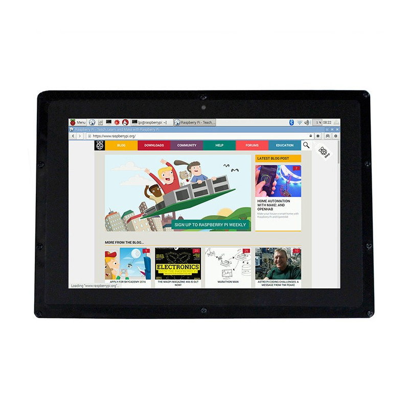 Kapazitiver IPS-LCD-Touchscreen 10,1 '' 1280x800px HDMI + USB für Raspberry Pi 3/2 / B + + schwarzes Gehäuse