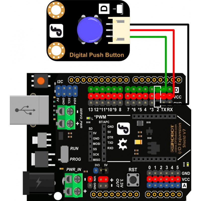 DFRobot Gravity - digitaler blauer Knopf