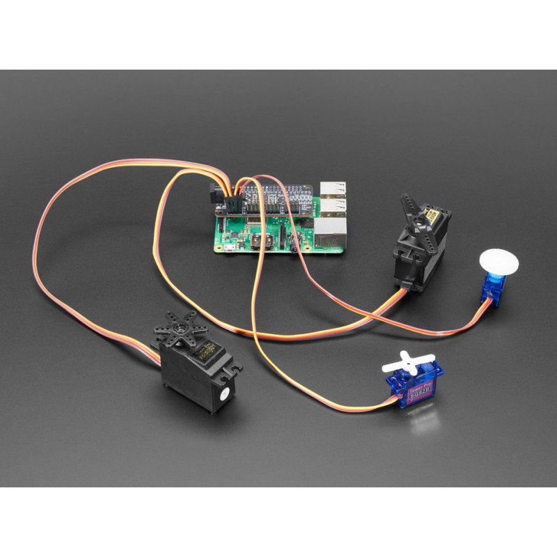 Adafruit 16-Kanal-PWM-I2C-Treiber – Servo Bonnet für Raspberry Pi