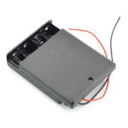 Korb für 4 AA (R6) Batterien mit Deckel und Schalter