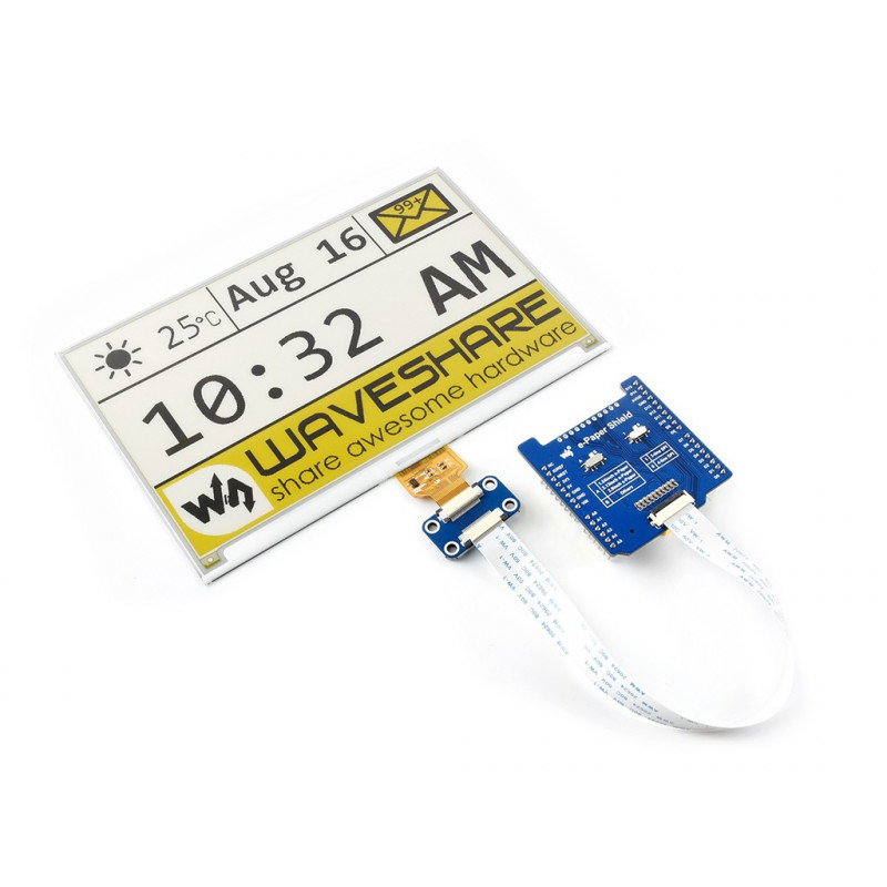 Waveshare e-Paper Raw Panel Driver Shield – Overlay für e-Paper-Displays für Arduino – SPI