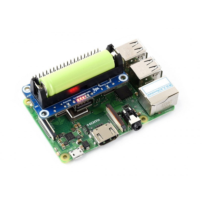 Waveshare Li-Ion Battery HAT – Schild für Raspberry Pi