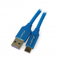 Lanberg USB-Kabel, Typ AC 2.0, Blau Premium 5A - 0,5m