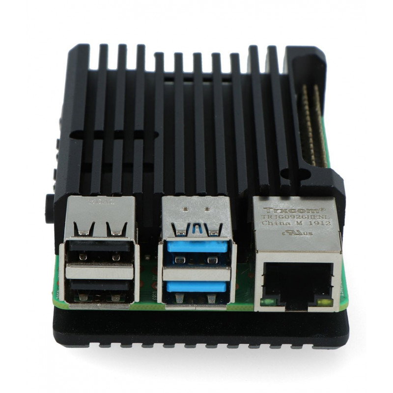 Gehäuse für Raspberry Pi 4B - Aluminium - Schwarz
