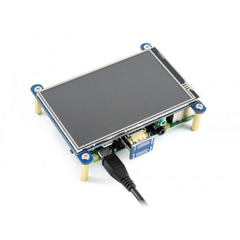 IPS 4 '' (H) 800x480px HDMI + GPIO resistiver Touchscreen für Raspberry Pi 4B / 3B + / 3B / Zero