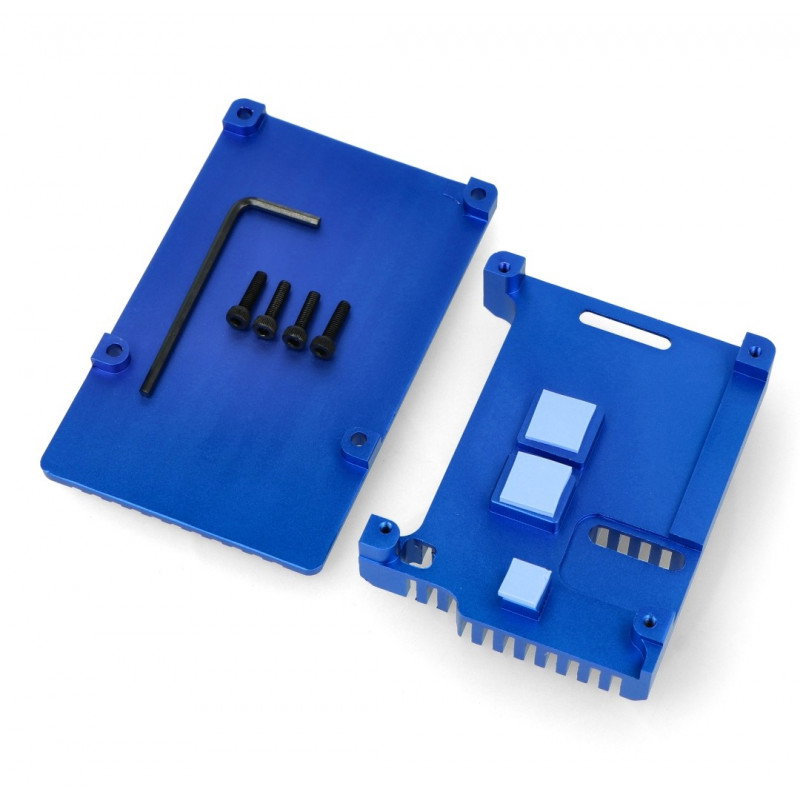 Gehäuse für Raspberry Pi 4B - Aluminium - Blau