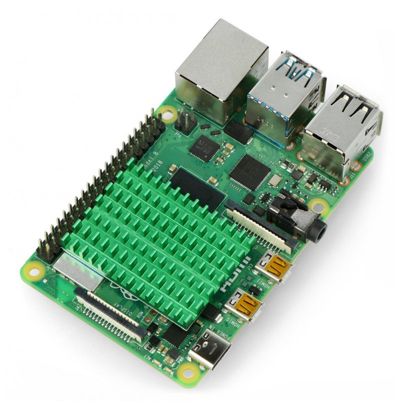 Kühlkörper 40x30x5mm für Raspberry Pi 4 mit Wärmeleitband - grün