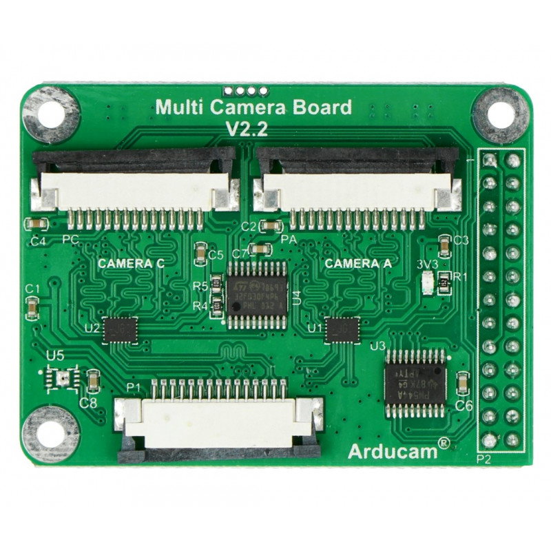 Multi-Kamera-Adaptermodul v2.2 - Kamera-Hub für Raspberry Pi 4 / 3B / 3B +
