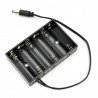 Korb für 6 AA (R6) Batterien mit DC 5,5 / 2,1 mm Anschlüssen