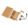 Gehäuse für Raspberry Pi 4B mit 2 Lüftern - Metall - Gold
