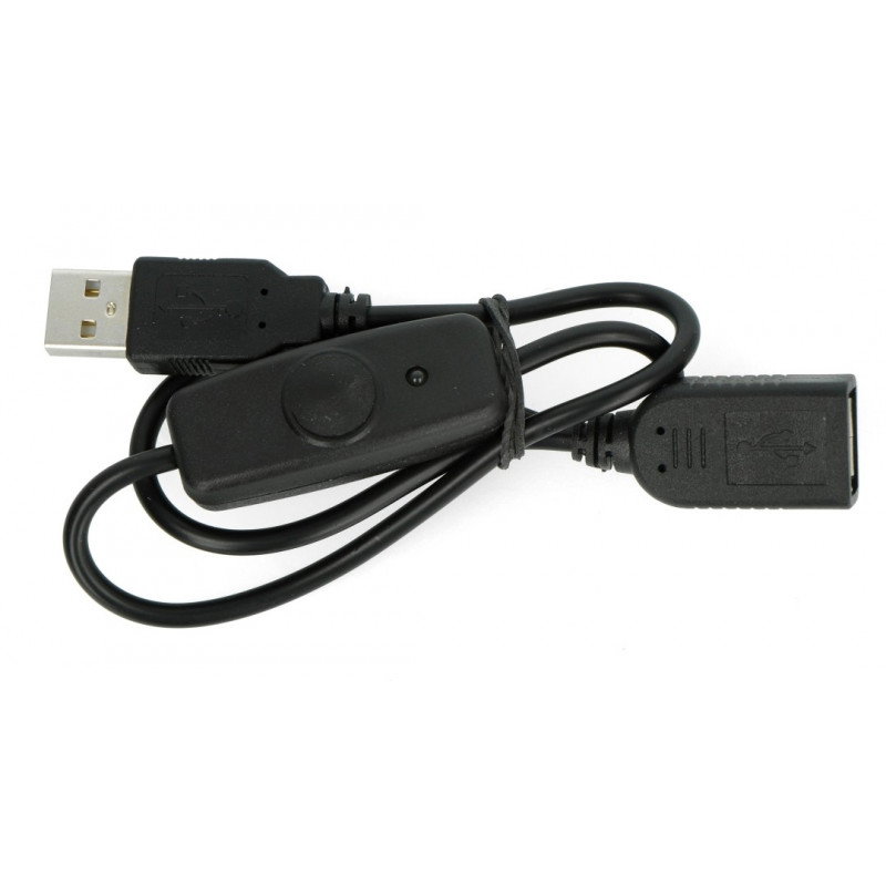USB A - A Verlängerungskabel mit Ein-/Ausschalter, schwarz - 0,5 m