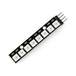 RGB-LED-Streifen WS2812 5050 x 8 LEDs - 53 mm - gelötete Anschlüsse