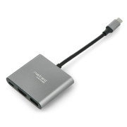 Hub - Multiport Natec Fowler Mini - USB-C PD HDMI - grau