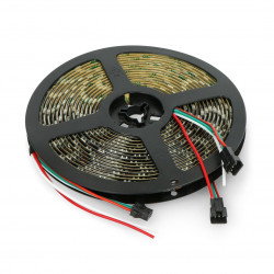 RGB-LED-Streifen WS2812B - digital, adressiert - IP65 60 LED/m, 18W/m, 5V - 5m - schwarz