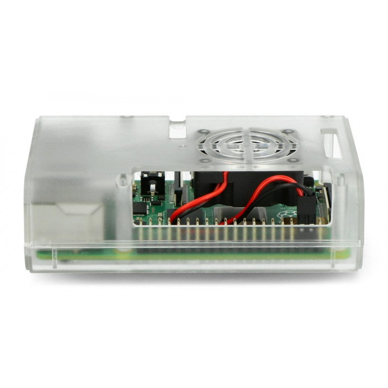 Gehäuse für Raspberry Pi 4B mit Lüfter - transparent