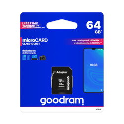 Goodram Micro SD / SDXC 64GB UHS-I Klasse 10 Speicherkarte mit Adapter