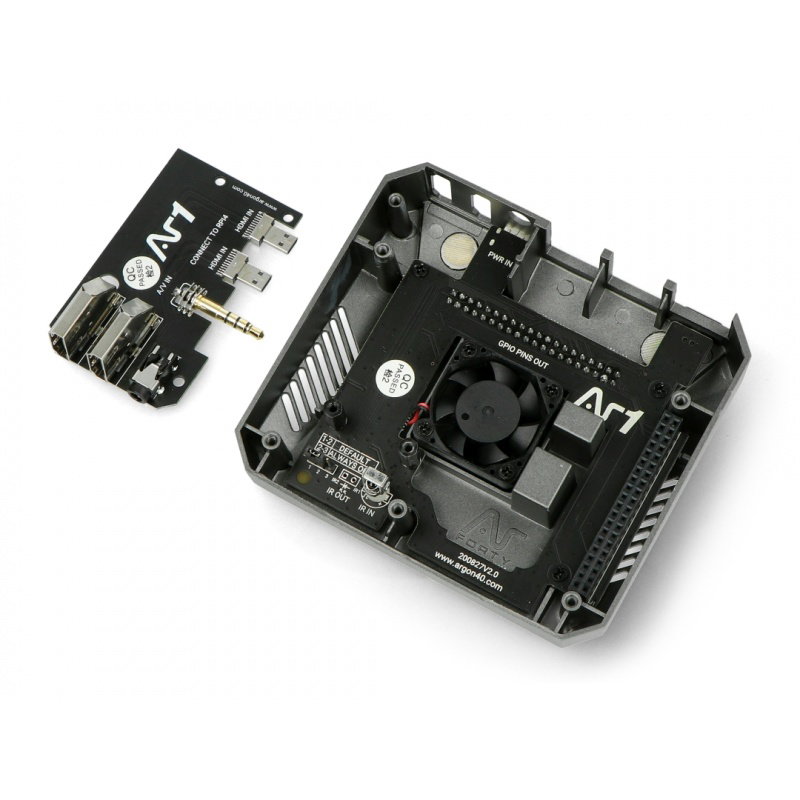 Aluminiumgehäuse für Raspberry Pi 4B mit Lüfter - Argon One - grau