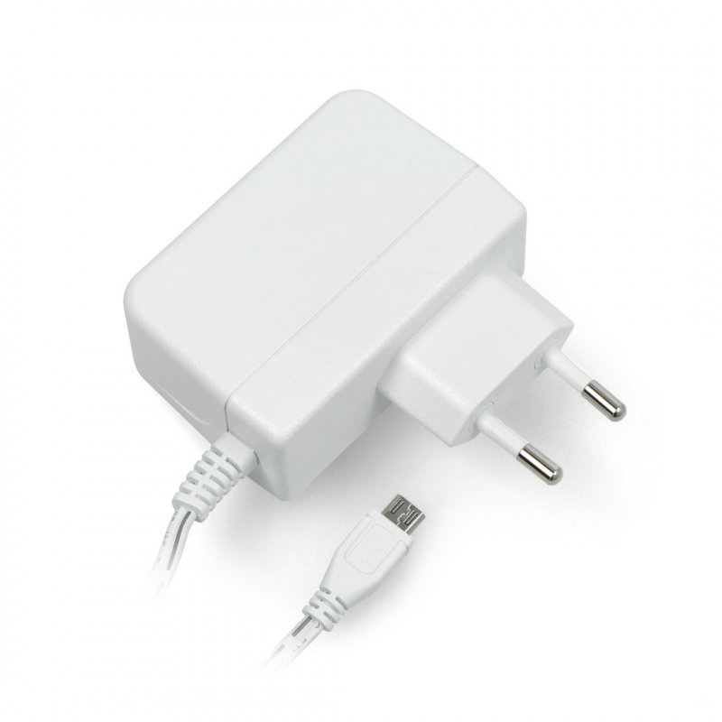 MicroUSB 5.1V / 2.5A Netzteil für Raspberry Pi 3B+ / 3B / 2B / Zero, original T6712DV - weiß