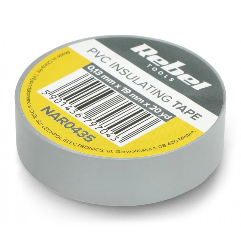 Isolierband Rebel 0,13x19mm x 18,2m grau