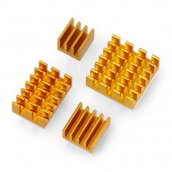 Kühlkörper-Set für Raspberry Pi 4B - mit Wärmeleitband - Gold -