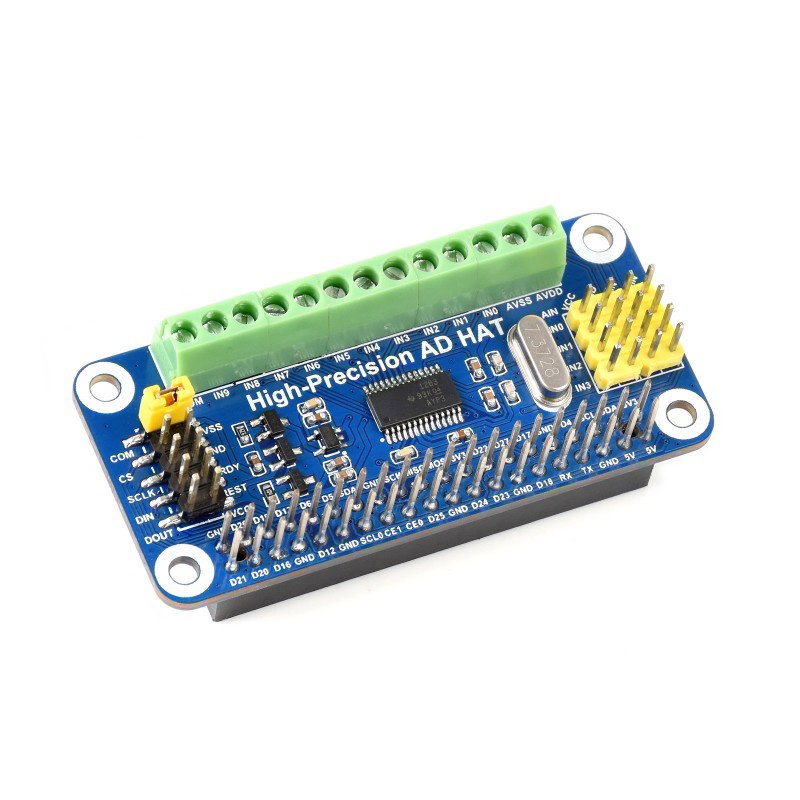 ADC ADS1263 Konverter 32-Bit - 10-Kanal - Overlay für Raspberry
