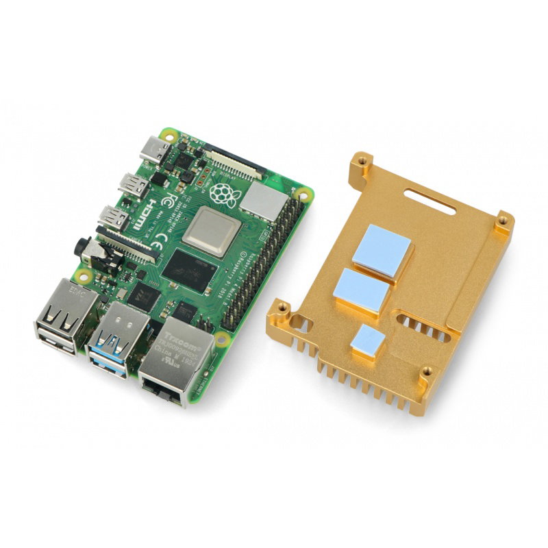 JustPi-Gehäuse für Raspberry Pi 4B - Aluminium - Kupfer-Gold - LT-4B03