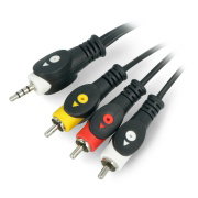 Klinke 3,5 mm 4-poliges Kabel - 3x RCA - 1,5 m