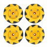 Mecanum-Radsatz - 48 mm - 4 Stück - Schwarz / Gelb mit Rollen -
