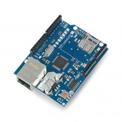 Ethernet Shield W5100 für Arduino mit einem microSD-Kartenleser