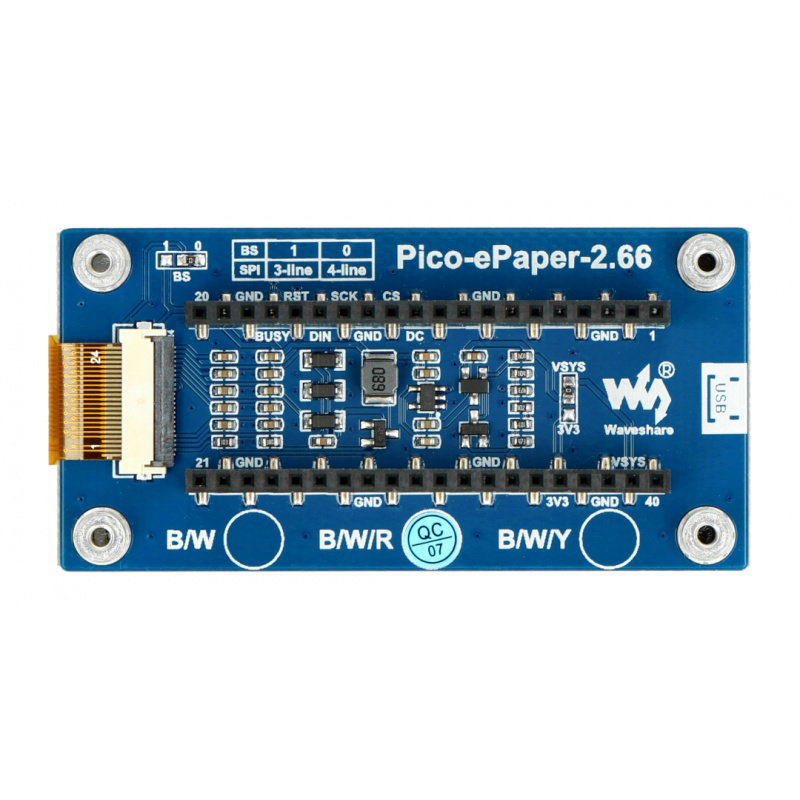 Display E-Paper E-Ink - 2,66 '' 296x152px - SPI -